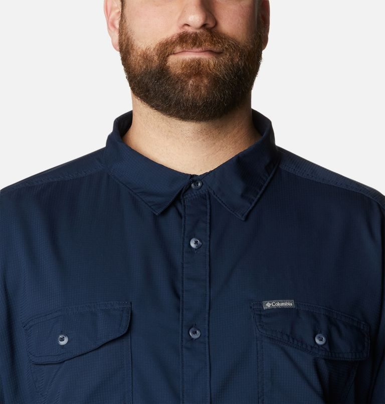 Men's Columbia Utilizer II Solid Short Sleeve Shirts Navy | Plus Size CA-R8564